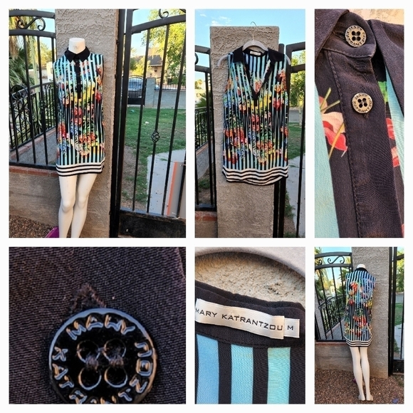 MARY KATRANTZOU TURQ Longi Flower Shirt Dress - Picture 2 of 9